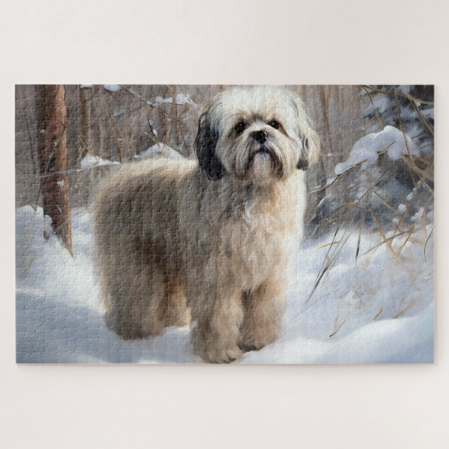 Lhasa Apso Let It Snow Weihnachten (Horizontal)