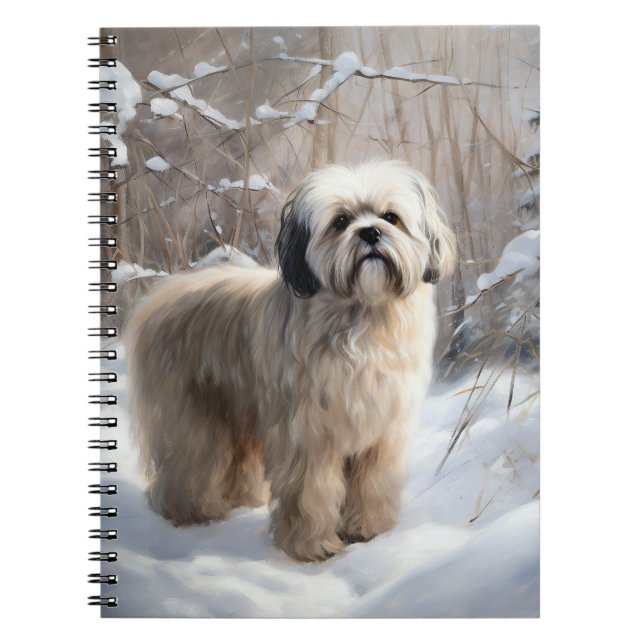 Lhasa Apso Let It Snow Weihnachten Notizblock (Vorderseite)