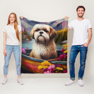 Lhasa Apso on a Paddle: A Scenic Adventure Fleecedecke