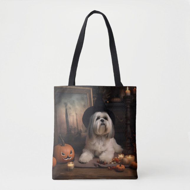 Lhasa Apso Pumpkins Halloween Beängstigend Tasche (Vorderseite)