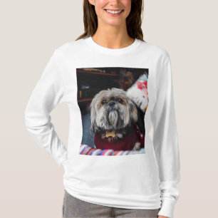 Lhasa apso puppy at Christmas b T-Shirt