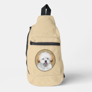 Lhasa Apso Puppy Malerei Niedliche Original Hunde Crossbody Bag