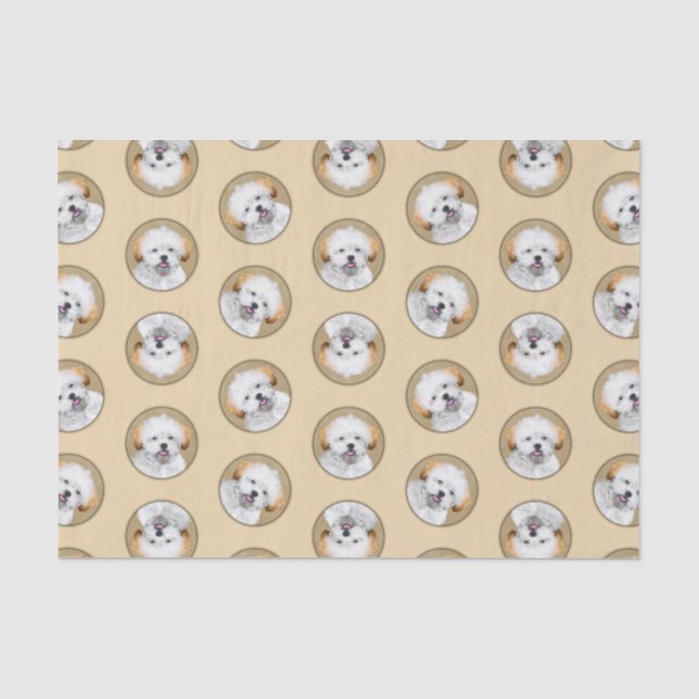 Lhasa Apso Puppy Malerei Niedliche Original Hunde  Seidenpapier (Vorderseite)