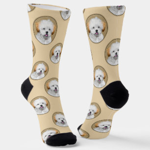 Lhasa Apso Puppy Malerei Niedliche Original Hunde  Socken