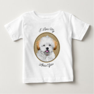Lhasa Apso Puppy Painting - Niedliche Original Dog Baby T-shirt