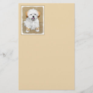 Lhasa Apso Puppy Painting - Niedliche Original Dog Briefpapier