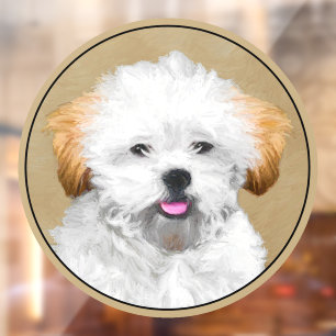Lhasa Apso Puppy Painting - Niedliche Original Dog Fensteraufkleber