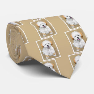 Lhasa Apso Puppy Painting - Niedliche Original Dog Krawatte