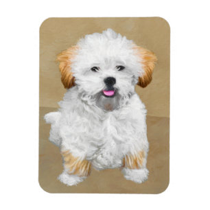 Lhasa Apso Puppy Painting - Niedliche Original Dog Magnet