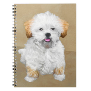 Lhasa Apso Puppy Painting - Niedliche Original Dog Notizblock