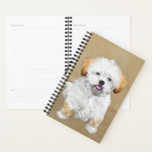 Lhasa Apso Puppy Painting - Niedliche Original Dog Planer