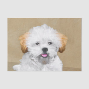Lhasa Apso Puppy Painting - Niedliche Original Dog Seidenpapier