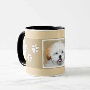 Lhasa Apso Puppy Painting - Niedliche Original Dog Tasse