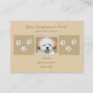Lhasa Apso Puppy Painting - Niedliche Original Dog Visitenkarte