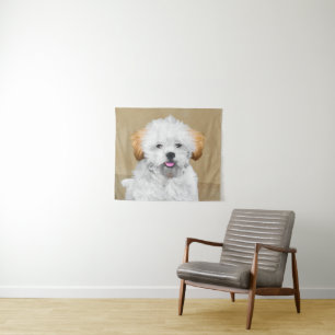 Lhasa Apso Puppy Painting - Niedliche Original Dog Wandteppich