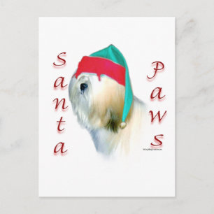 Lhasa Apso Santa Paws Feiertagspostkarte