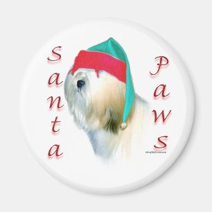Lhasa Apso Santa Paws Magnet