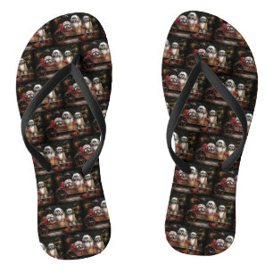 Lhasa Apso Schnee-Schlitten Weihnachtsdekoration Flip Flops