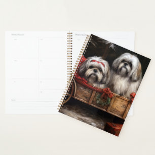 Lhasa Apso Schneeschlitten Weihnachtsdekoration Planer