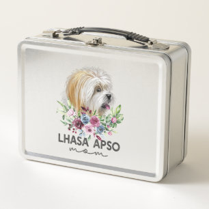 Lhasa Apso Shirt gibt Dog Mama Metall Brotdose