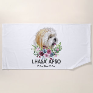 Lhasa Apso Shirt gibt Dog Mama Strandtuch