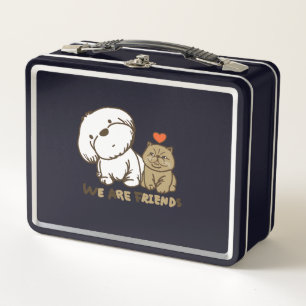 Lhasa Apso und Kitty Metall Brotdose