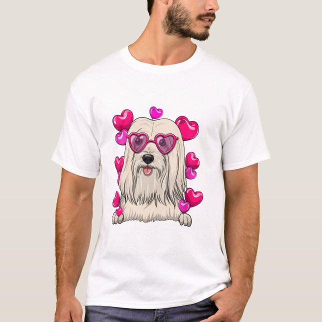 Lhasa Apso Valentinstag T-Shirt (Vorderseite)