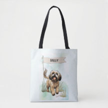 Lhasa Apso Wasserfarbe Personalisierter Hund