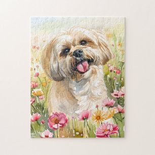 Lhasa Apso Wasserfarben-Puzzle