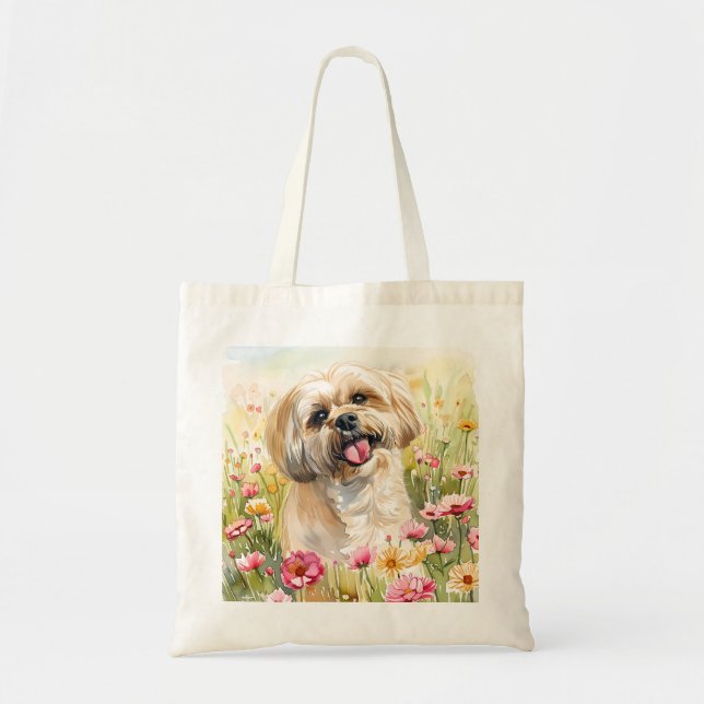 Lhasa Apso Watercolor Tote Bag (Devant)