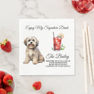 Lhasa Apso Wedding Signature Drink Napkins Serviette
