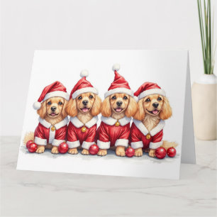 Lhasa Apso Weihnachtskleid Santa Hut Karte