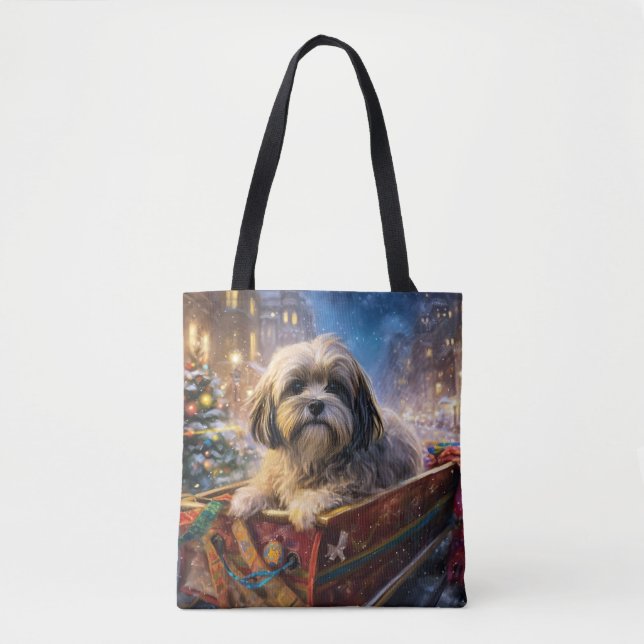 Lhasa Apso Weihnachtssaison Tasche (Vorderseite)