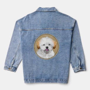 Lhasa Apso Welpenmalerei - Süße originelle Hundeku Jeansjacke