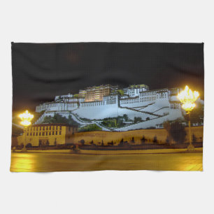 Lhasa & Potala Palace in der Nacht, Tibet (Himalay Geschirrtuch