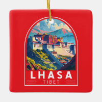 Lhasa Tibet Reisen Art Vintag