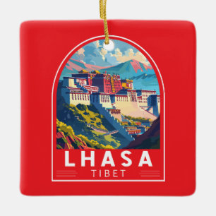Lhasa Tibet Reisen Art Vintag Keramikornament
