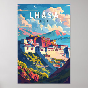 Lhasa Tibet Reisen Art Vintage Poster