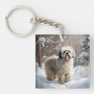 Lhassa Apso Laisse Neige Noël