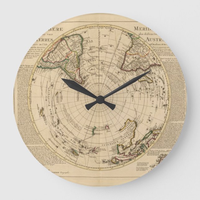 L'Hemisphere Meridional. Große Wanduhr (Vorderseite)