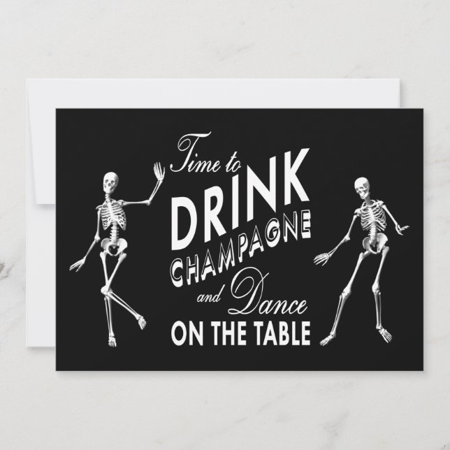 L'heure de boire Champagne Halloween Invitation (Devant)