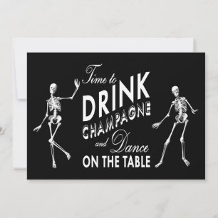L'heure de boire du Champagne Halloween Invitation