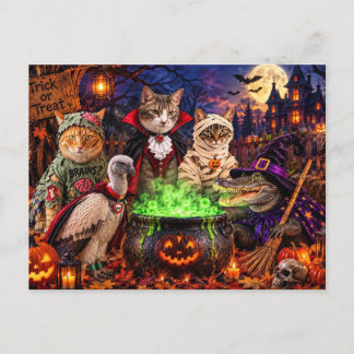 L'heure de la sorcière chat - Carte postale d'Hall