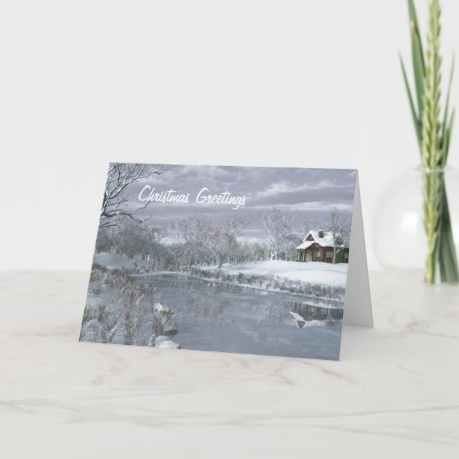 L'hiver à la carte de Noël du lac (Devant)