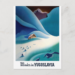 L'hiver en Yougoslavie, carte postale de voyage