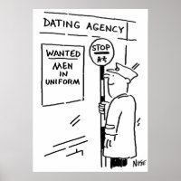 L'homme aux sucettes lit un poster d'agence de ren