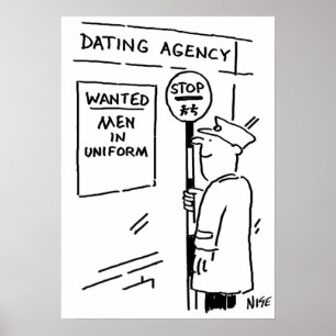 L'homme aux sucettes lit un poster d'agence de ren
