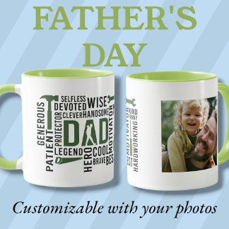L'homme Le Mythe Papa La Légende photo verte Mug