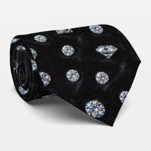 L'Homme Luxe Cravate noire formelle en diamant à