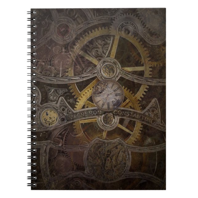 L'horloge de Steampunk embraye le carnet (Devant)